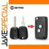 Black 2-Button Car Key Shell for Peugeot and Citroen