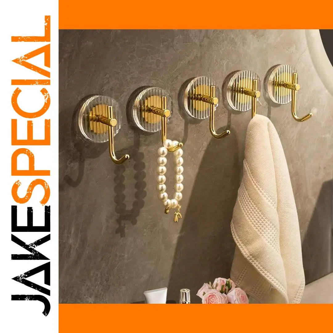 Self-Adhesive Acrylic Wall Hook in Gold & Silver 1 Self-Adhesive Acrylic Wall Hook in Gold & Silver