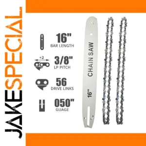 16-Inch Steel Chainsaw Guide Bar and Chain Set