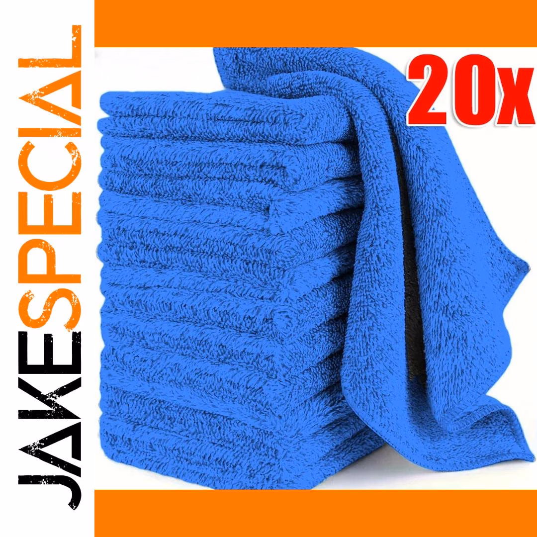 Vibrant Blue Microfiber Cleaning Towels Set of 20 1 Vibrant Blue Microfiber Cleaning Towels Set of 20