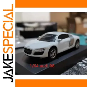 1:64 Scale White Diecast R8 and TT Roadster Model