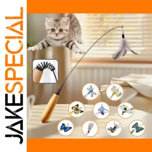 48 cm Wooden Cat Teaser Wand with Feather