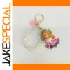 Mermaid Charm Keychain with Pearl Chain