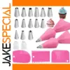 Pink Cake Decorating Set with Stainless Steel Tips