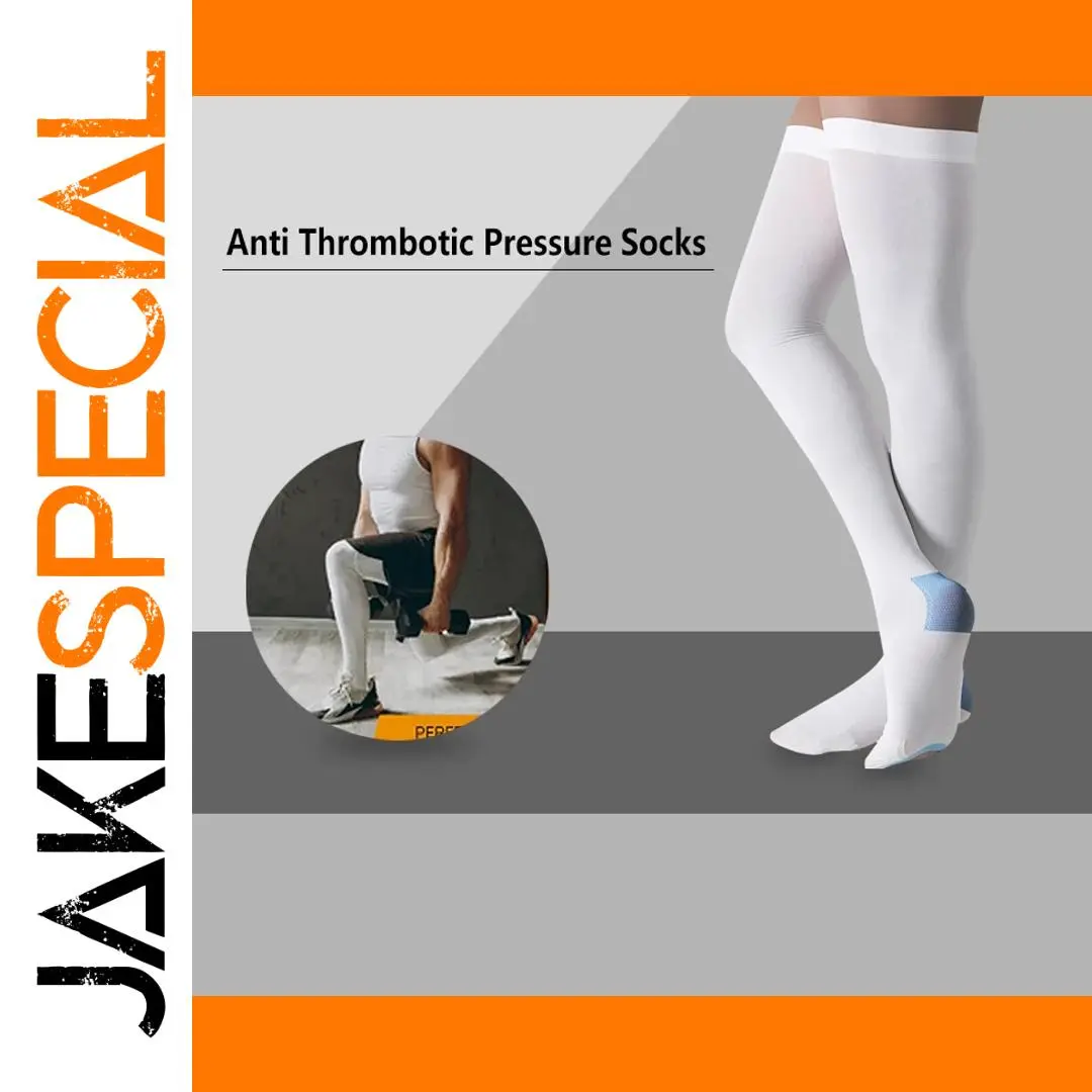 White Support Thigh-High Compression Stockings 1 White Support Thigh-High Compression Stockings