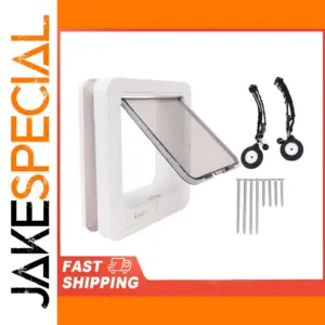 White Smart Cat Door with Sensing Tech