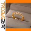Gold Stainless Steel Adjustable Open Ring