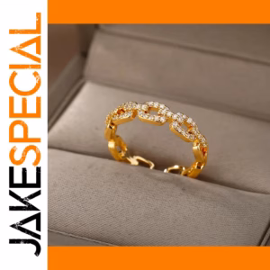 Gold Stainless Steel Adjustable Open Ring