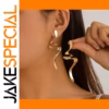 Irregular Metal Drop Earrings with Gold Finish