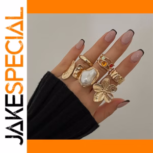 Vintage Metal Flower Ring with Vibrant Stones