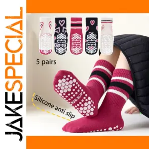 Girls' Heart-Patterned Sock Set (5 Pairs)
