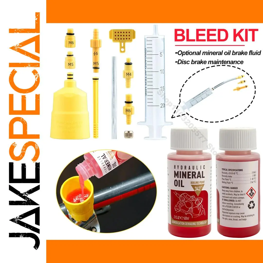Bright Yellow Bicycle Brake Bleed Kit 1 Bright Yellow Bicycle Brake Bleed Kit