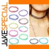 Colorful Elastic Gothic Tattoo Choker Necklace Set