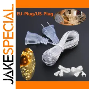 Transparent Power Extension Cable, 3m, EU/US Plug
