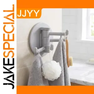 White Wall-Mounted Hook with Swinging Hooks