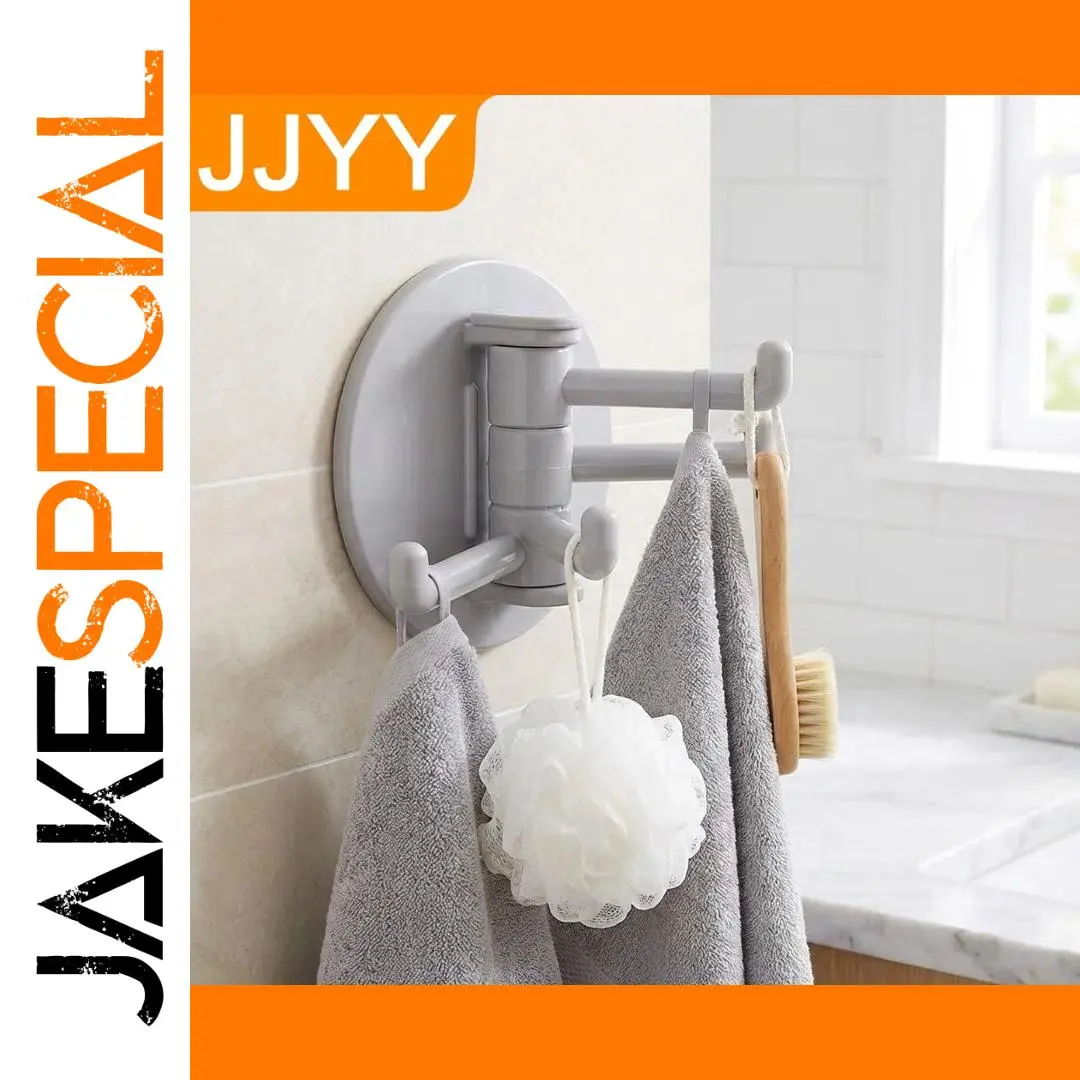 White Wall-Mounted Hook with Swinging Hooks 1 White Wall-Mounted Hook with Swinging Hooks