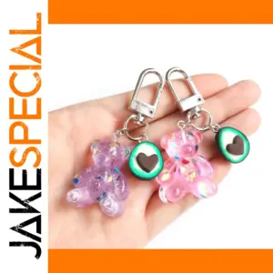 Adorable Teddy Bear & Avocado Keychain