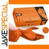 Heavy Duty Orange Nitrile Gloves for Safety