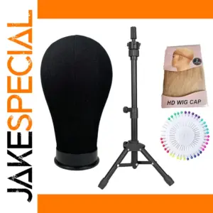 22-Inch Soft Canvas Wig Head with Adjustable Stand