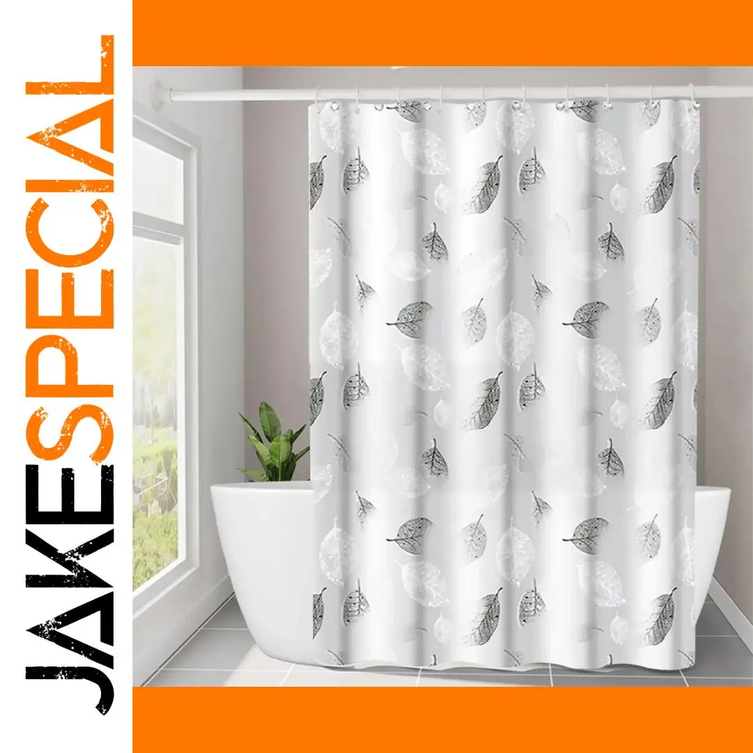 Modern Leaf Pattern Shower Curtain 71x71" 1 Modern Leaf Pattern Shower Curtain 71x71"