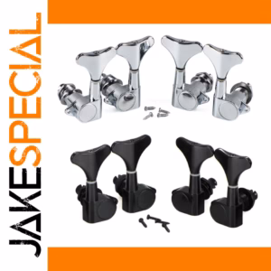 4-String Electric Bass Tuning Peg Set Chrome or Black