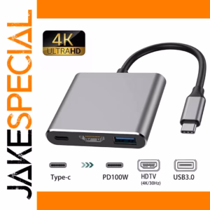 3-in-1 USB-C Hub with 4K HDMI and Quick Data Transfer