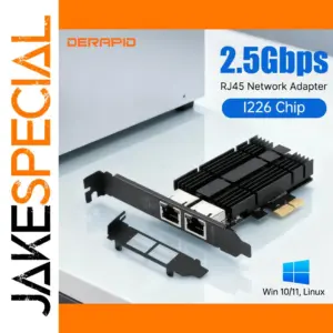 I226-V 2.5G Dual RJ45 PCIe Ethernet Adapter