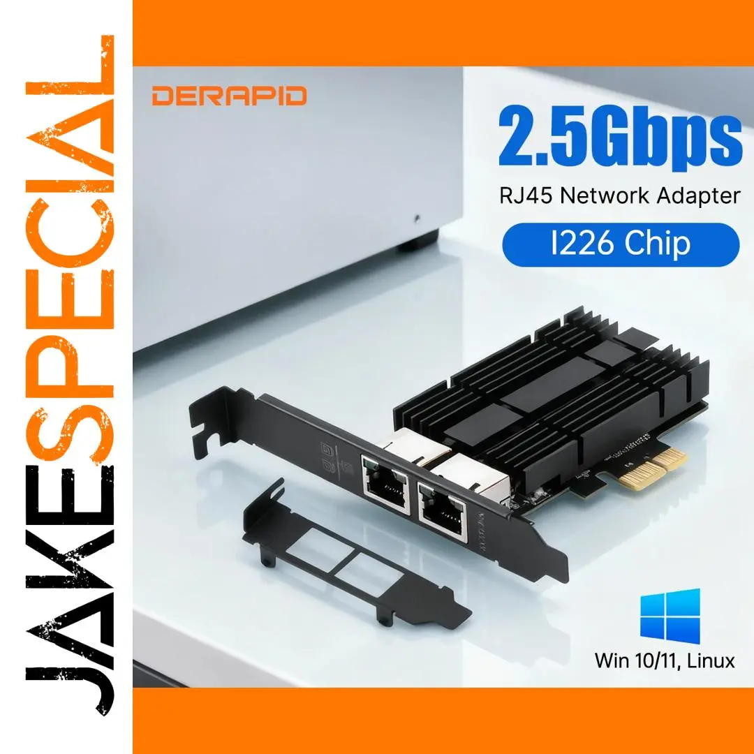 I226-V 2.5G Dual RJ45 PCIe Ethernet Adapter 1 I226-V 2.5G Dual RJ45 PCIe Ethernet Adapter