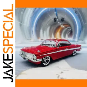 Vintage Red 1961 Impala 1:24 Diecast Model