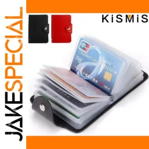 Black PU Leather Card & Passport Holder