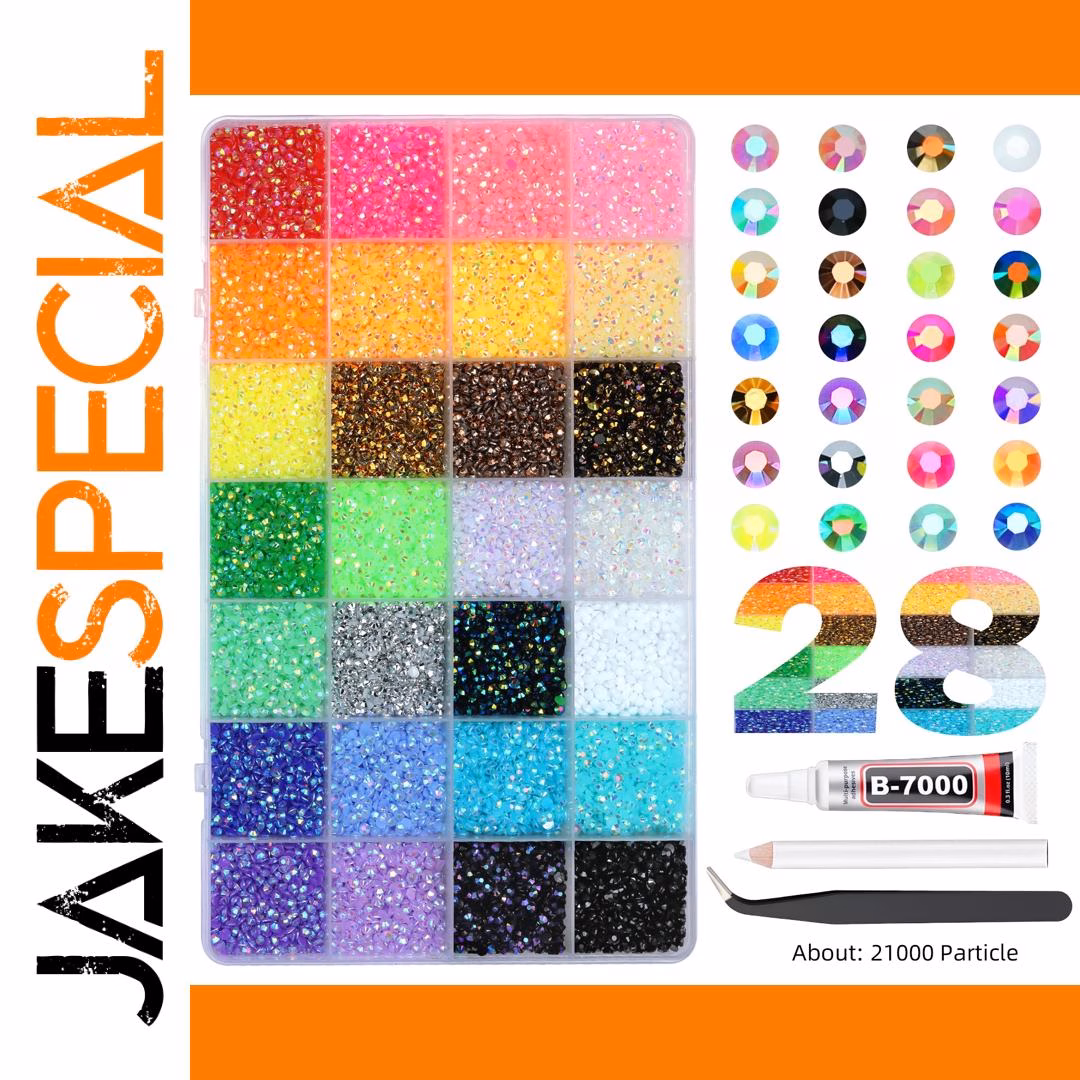 Vibrant Resin Rhinestone Set with AB Colors 1 Vibrant Resin Rhinestone Set with AB Colors