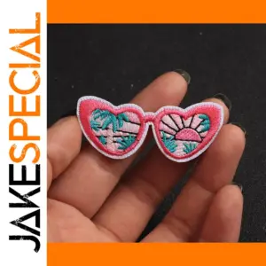 Bright Pink Heart-Shaped Beach Sunglasses Patches