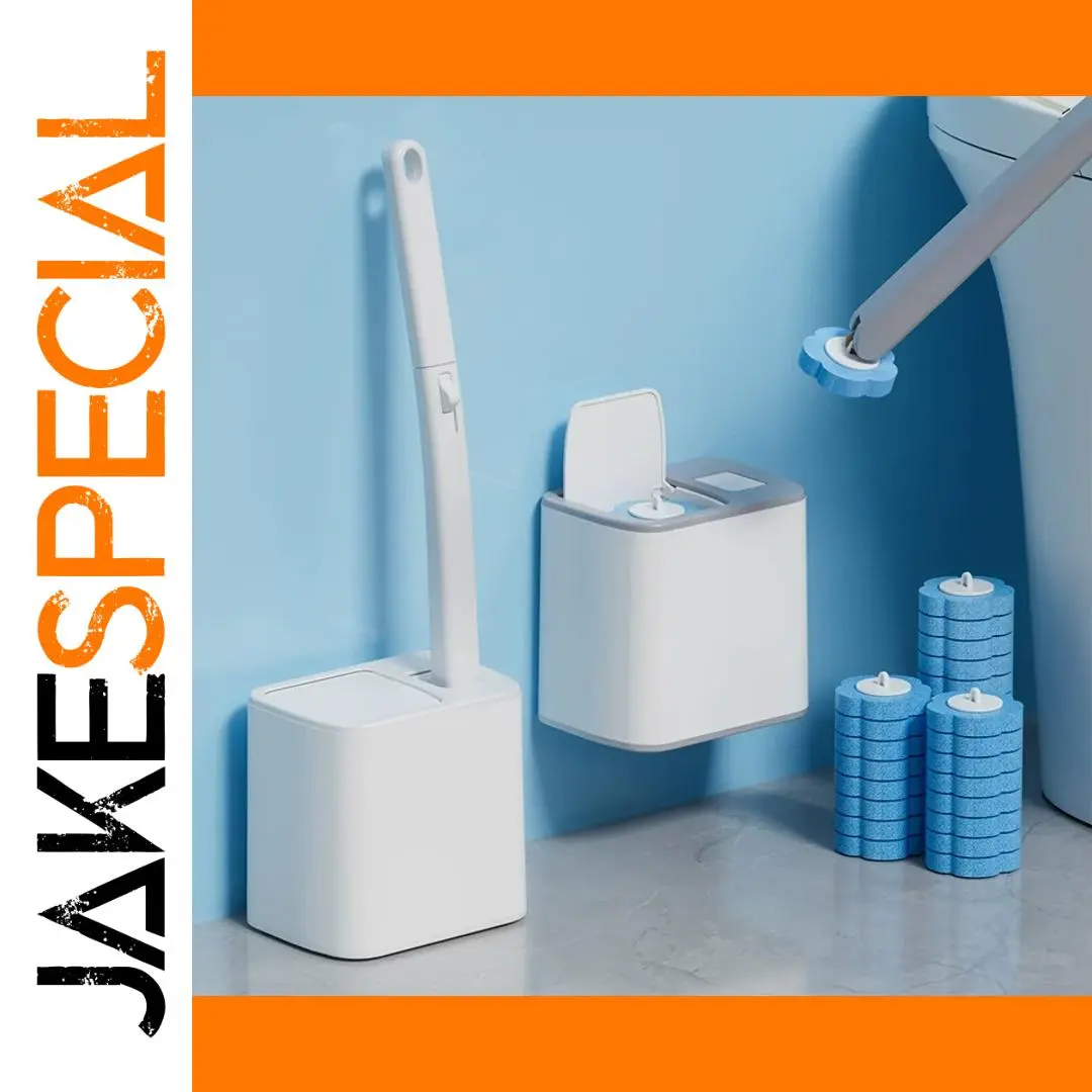 Disposable Toilet Brush Cleaning Kit with Replaceable Heads 1 Disposable Toilet Brush Cleaning Kit with Replaceable Heads