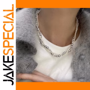 Double-Layer Pearl Necklace with Magnetic Clasp