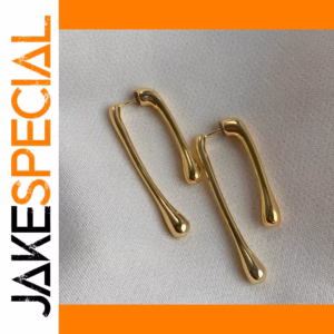 Irregular Drop Earrings in Gold Finish