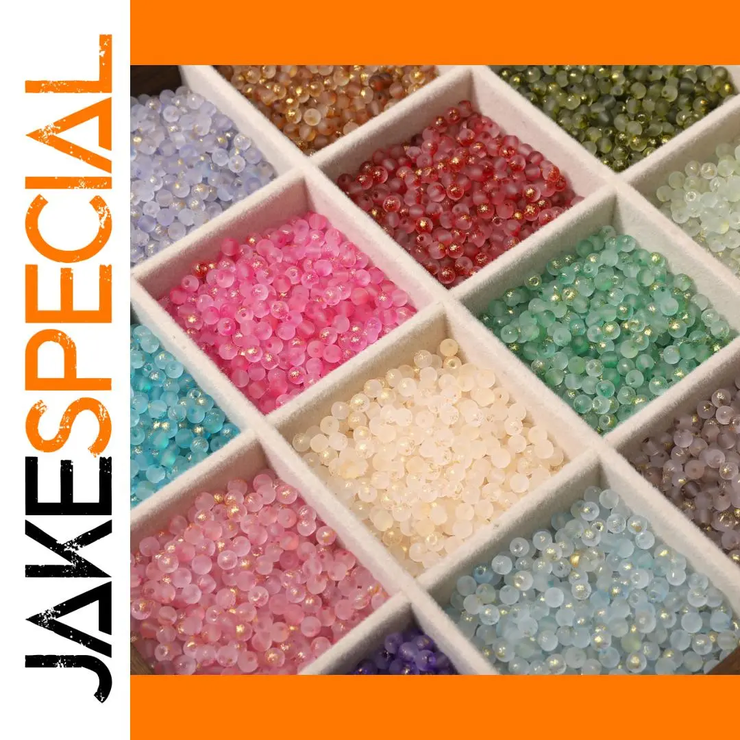 Frosted Gold Splattered Glass Beads Set 1 Frosted Gold Splattered Glass Beads Set