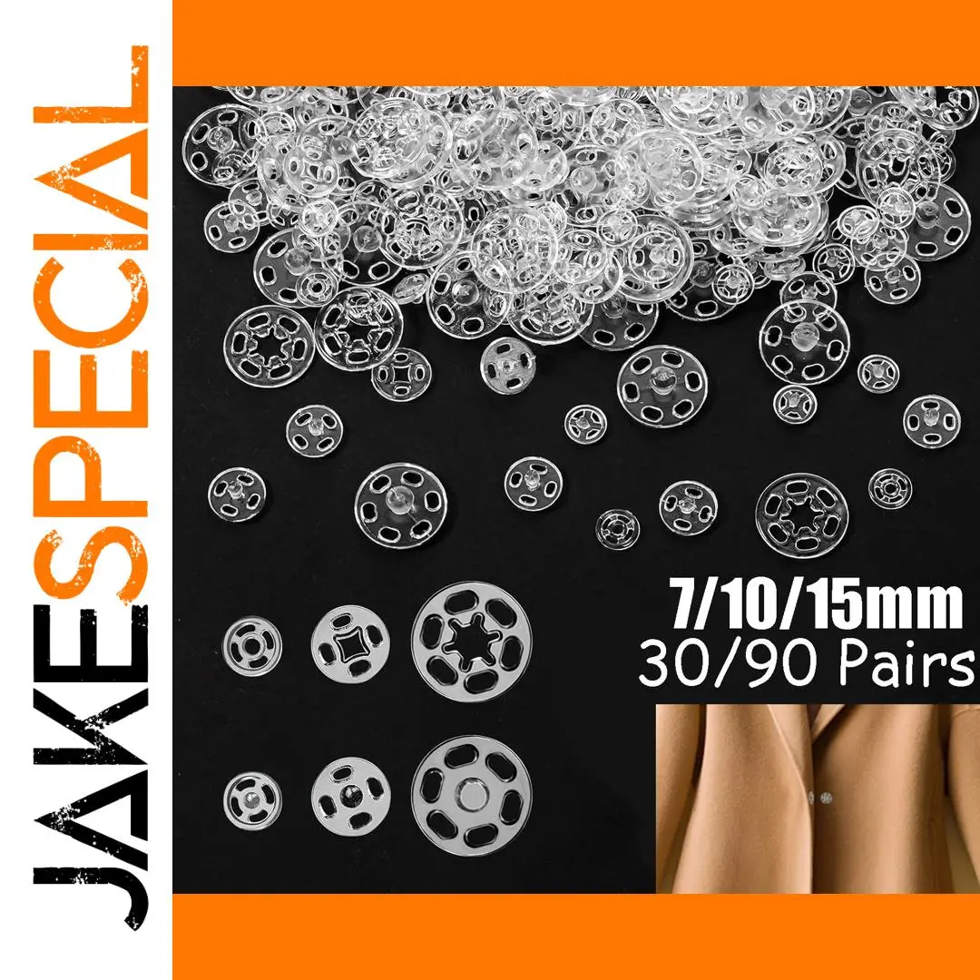 Transparent Plastic Snap Buttons Set for Sewing 1 Transparent Plastic Snap Buttons Set for Sewing