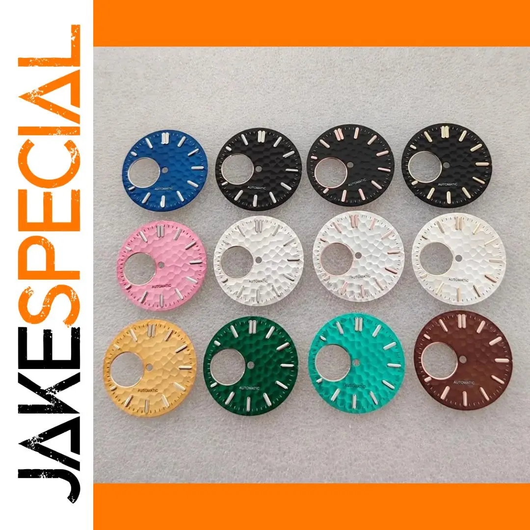 NH38 28.5mm Hammered Texture Watch Dial in Green 1 NH38 28.5mm Hammered Texture Watch Dial in Green