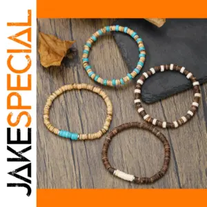 Natural Coconut Shell Beaded Women's Bracelet