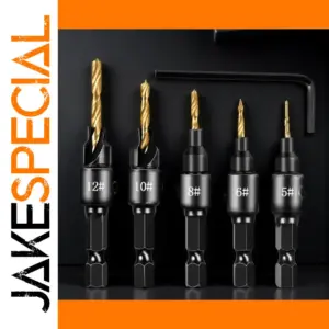 STONEGO 5-Piece Countersink Drill Set for Wood