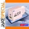 Pink 65W GaN Phone Charger with Dual Ports