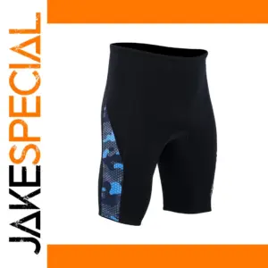 Black and Blue Camouflage Wetsuit Shorts for Women
