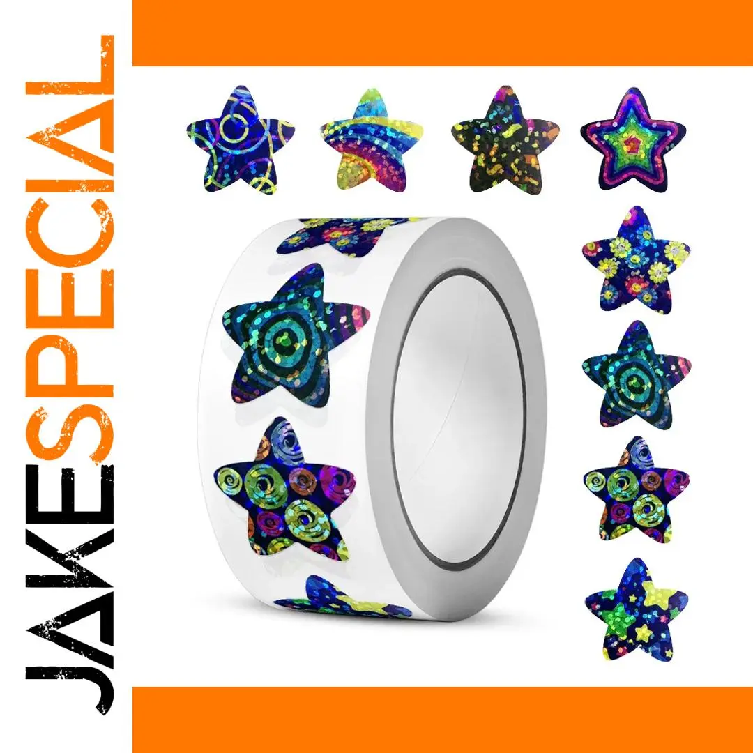 Vibrant Glitter Star Stickers Pack (50/500 pcs) 1 Vibrant Glitter Star Stickers Pack (50/500 pcs)