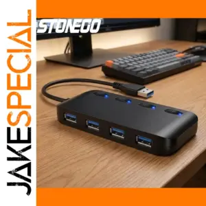 Ultra-Slim 4-Port USB 3.0 Hub with Power Switch