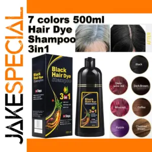 Black Hair Dye Shampoo 3 in 1 500ml