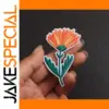 Vibrant Orange Flower Embroidered Patches Set