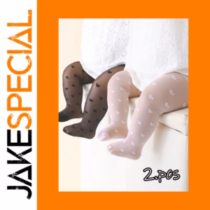 Baby Girls' Heart Pattern Tights Set 0-72 Months