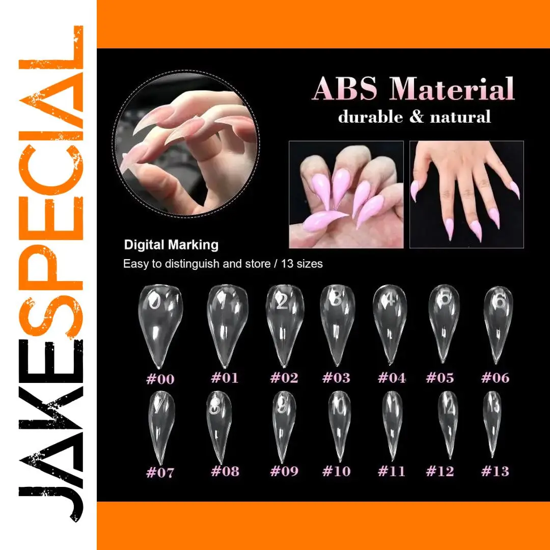 140 Short Stiletto Plastic Nail Tips for Extensions 1 140 Short Stiletto Plastic Nail Tips for Extensions