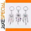 Natural Stone Dream Catcher Keychain in Pastel Shades