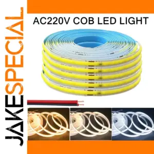 AC 220V COB LED Strip Light 240 LEDs/m, 8mm Wide